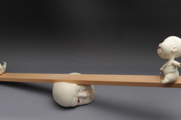Surrealist ceramic babies by Johnson Tsang