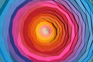 Maud Vantours: multicolored paper works