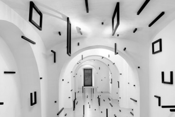 Esther Stocker: geometric black patterns