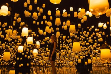 Forest of Resonating Lamps by teamLab