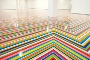Jim Lambie: vinyl tape installation