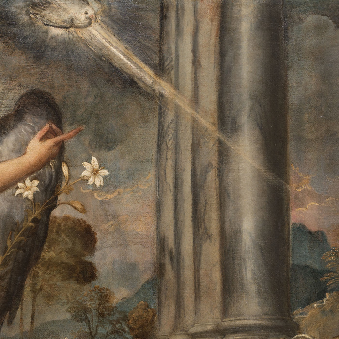 Titian, Annunciation, 1539 ca., [detail] Oil on canvas, 166 x 266 cm Venice, Scuola Grande Arciconfraternita di San Rocco